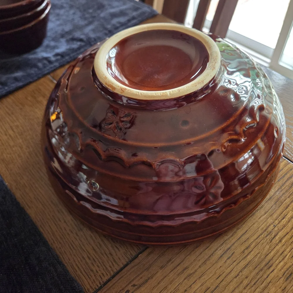 Vintage Marcrest Daisy Dot Large Stoneware Bowl Mid Century
